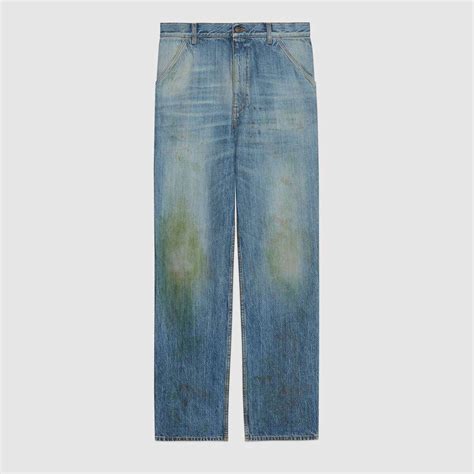 gucci green grass jeans|Gucci denim jeans.